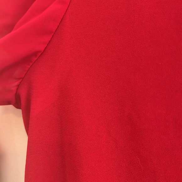 Vintage Liz McCoy Y2K‎ Flutter Sleeve Top Beaded Red Gothic S Romantic Sheer - Picture 6 of 6